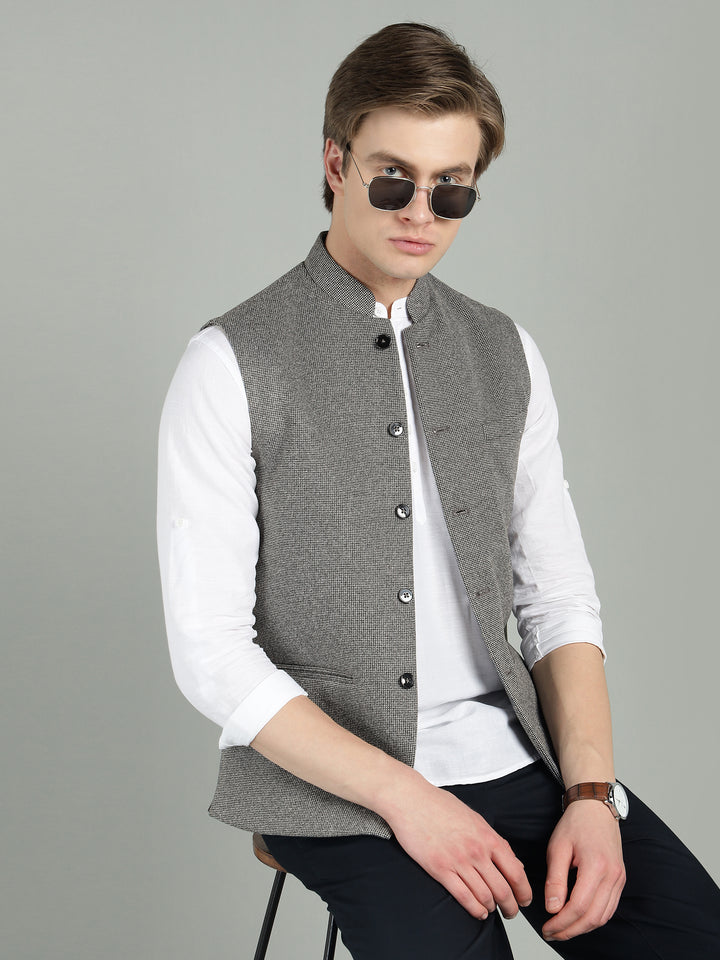 Men’s Textured Nehru Jacket