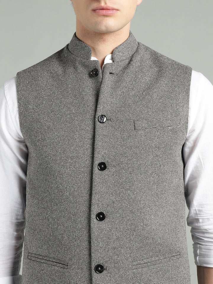 Men’s Textured Nehru Jacket