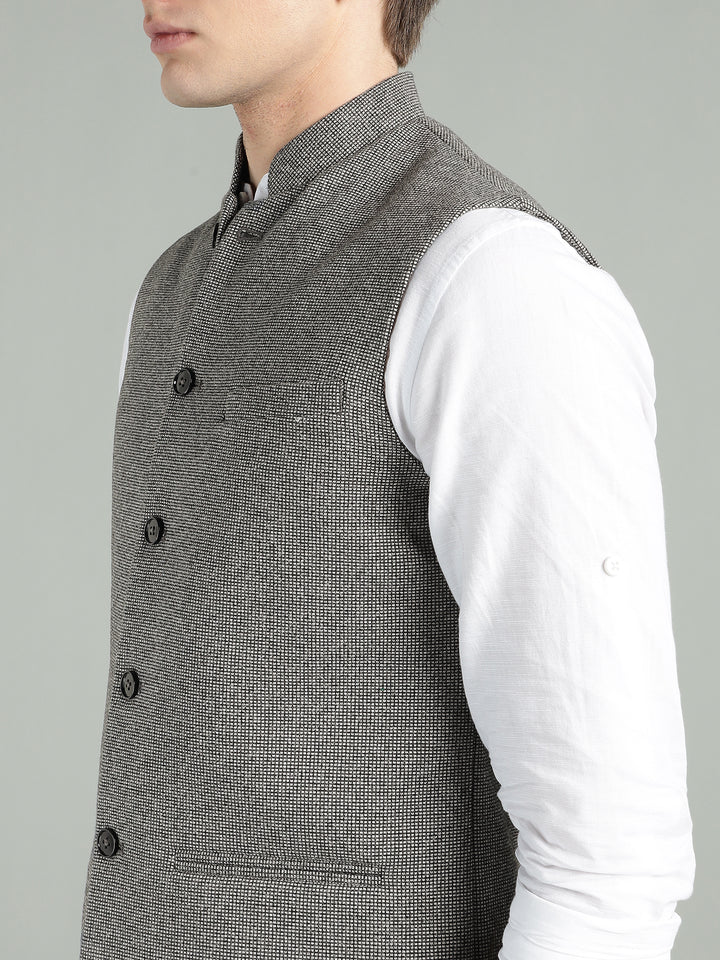 Men’s Textured Nehru Jacket