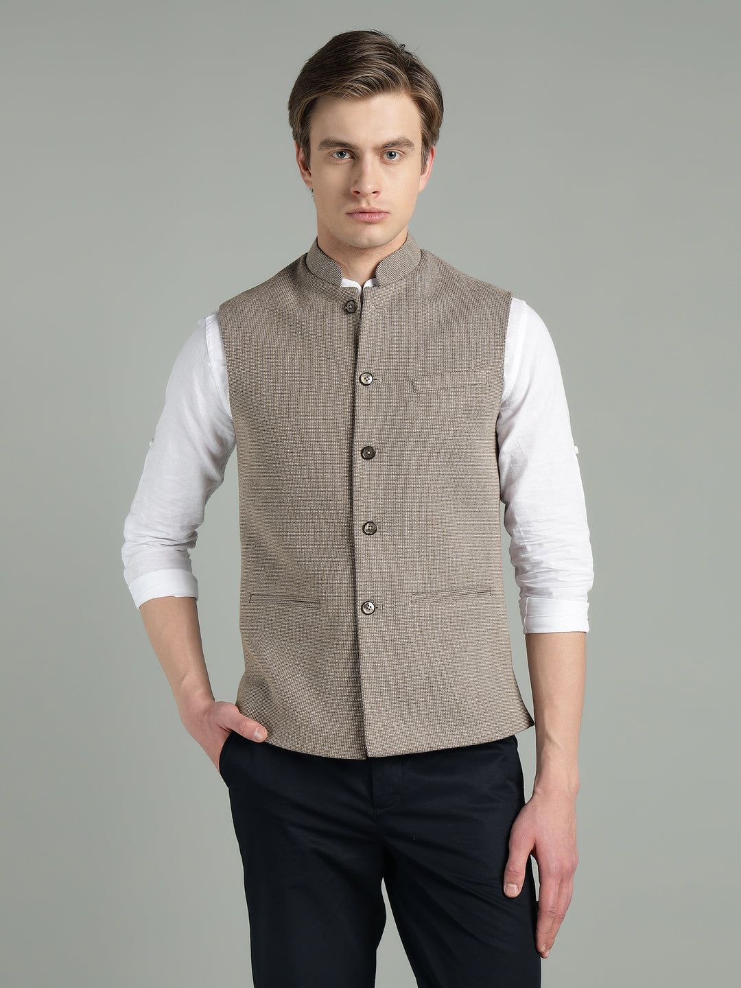 Men’s Textured Nehru Jacket