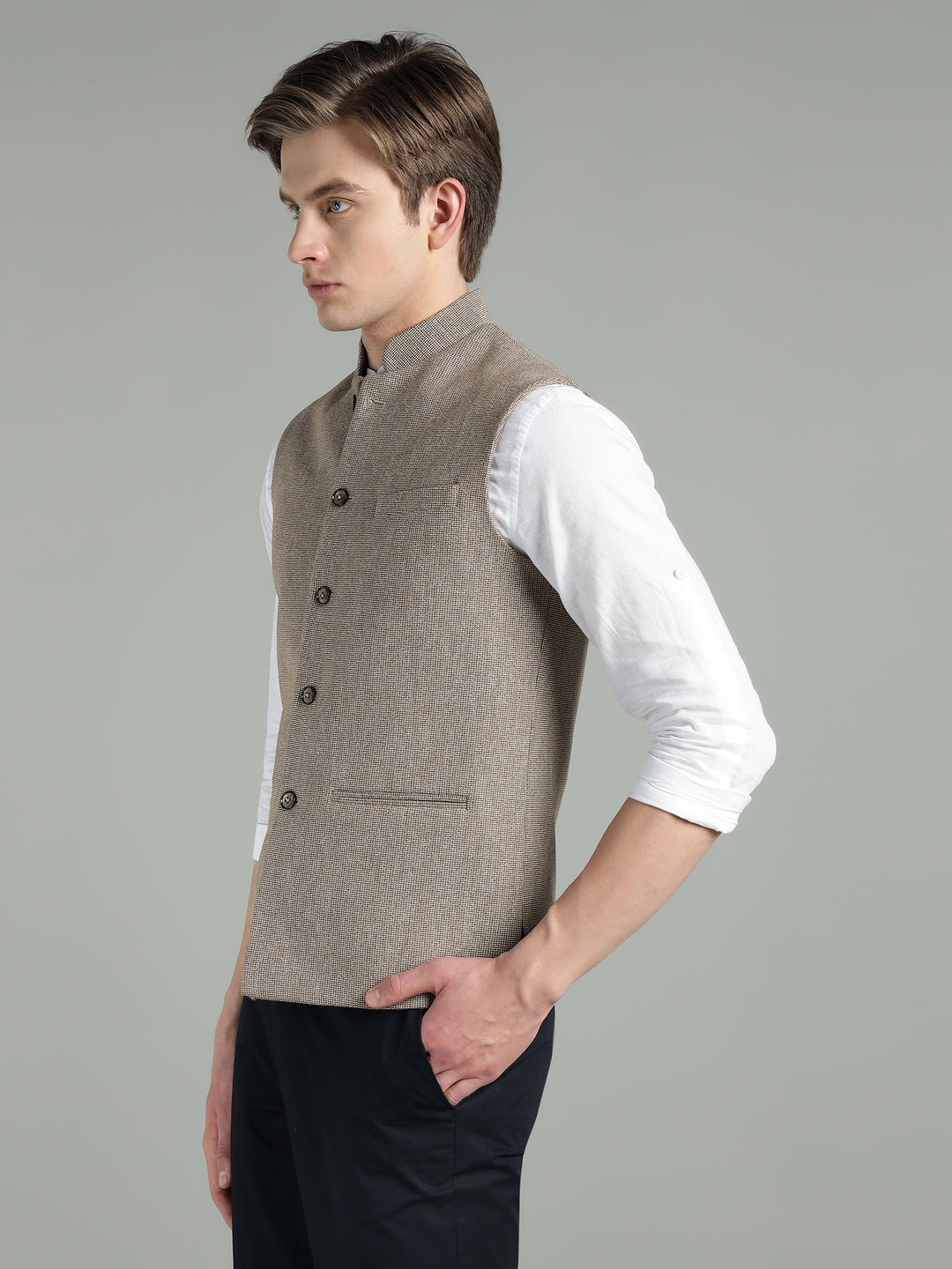 Men’s Textured Nehru Jacket