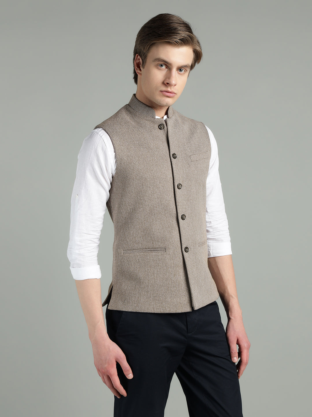 Men’s Textured Nehru Jacket