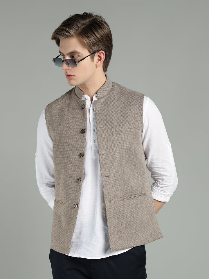 Men’s Textured Nehru Jacket