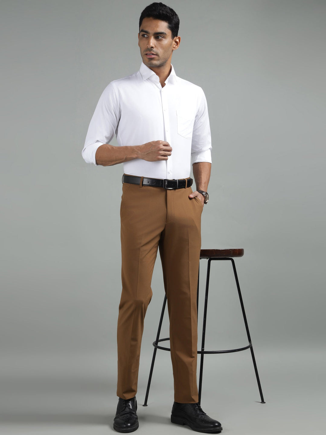 men white standard fit solid formal shirt frs 0001 white dobby Richlook men white standard fit solid formal shirt frs 0001 white dobby Richlook