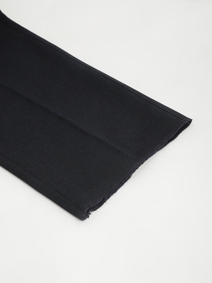 Men Navy Standard Fit Solid Formal Trouser