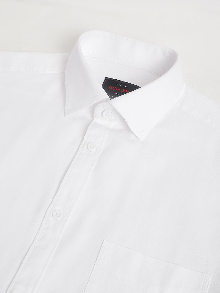 Men White Regular Fit Solid Formal Shirt