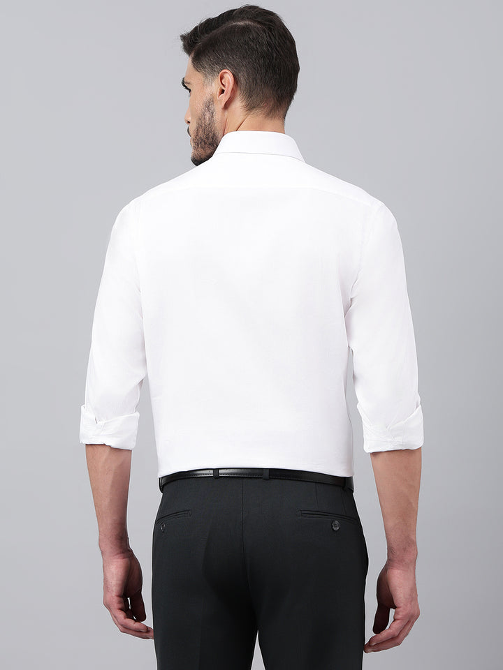 Men White Regular Fit Solid Formal Shirt