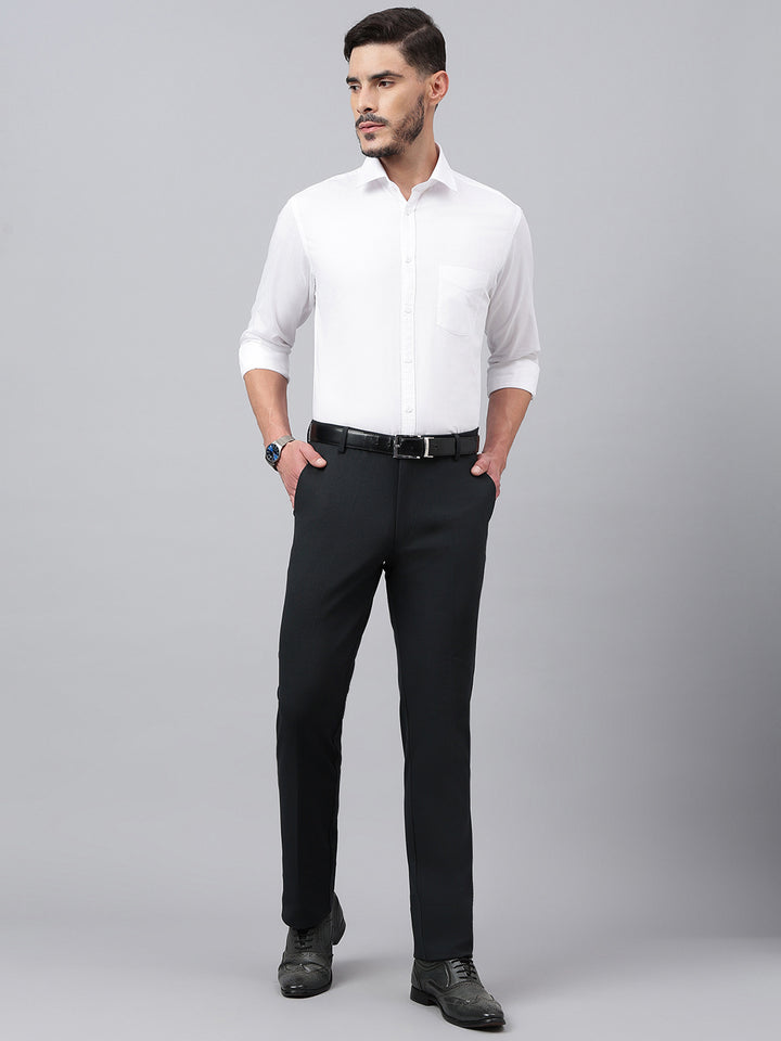Men White Regular Fit Solid Formal Shirt