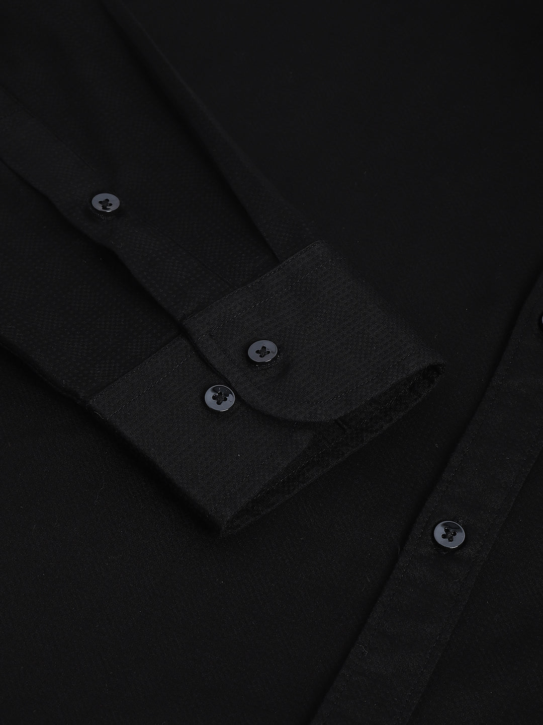 Men Black Regular Fit Solid Formal Shirt