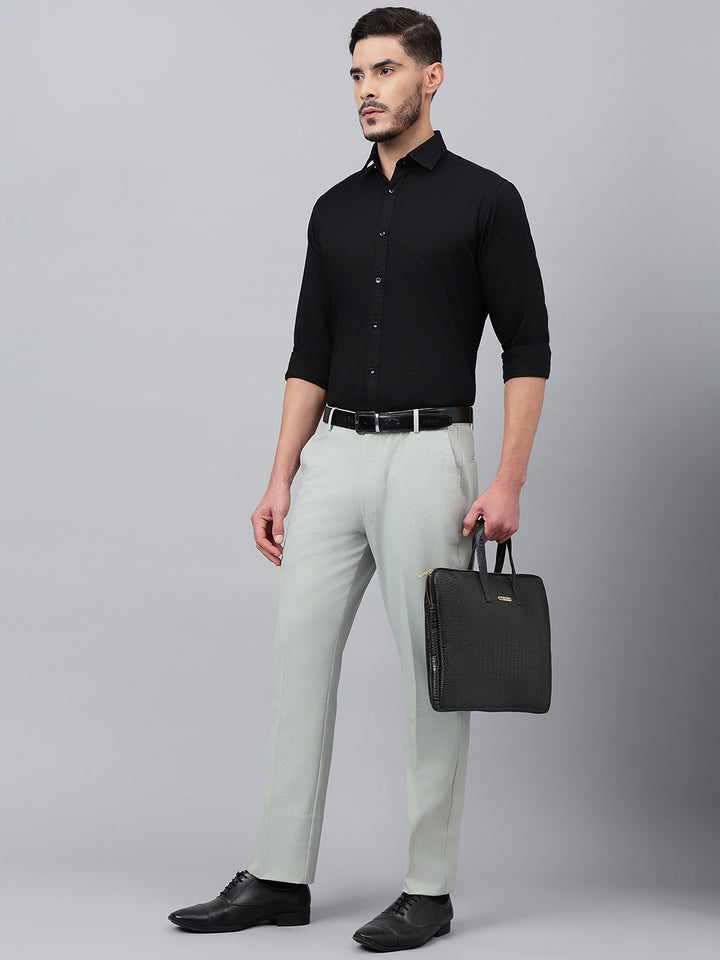 Men Black Regular Fit Solid Formal Shirt