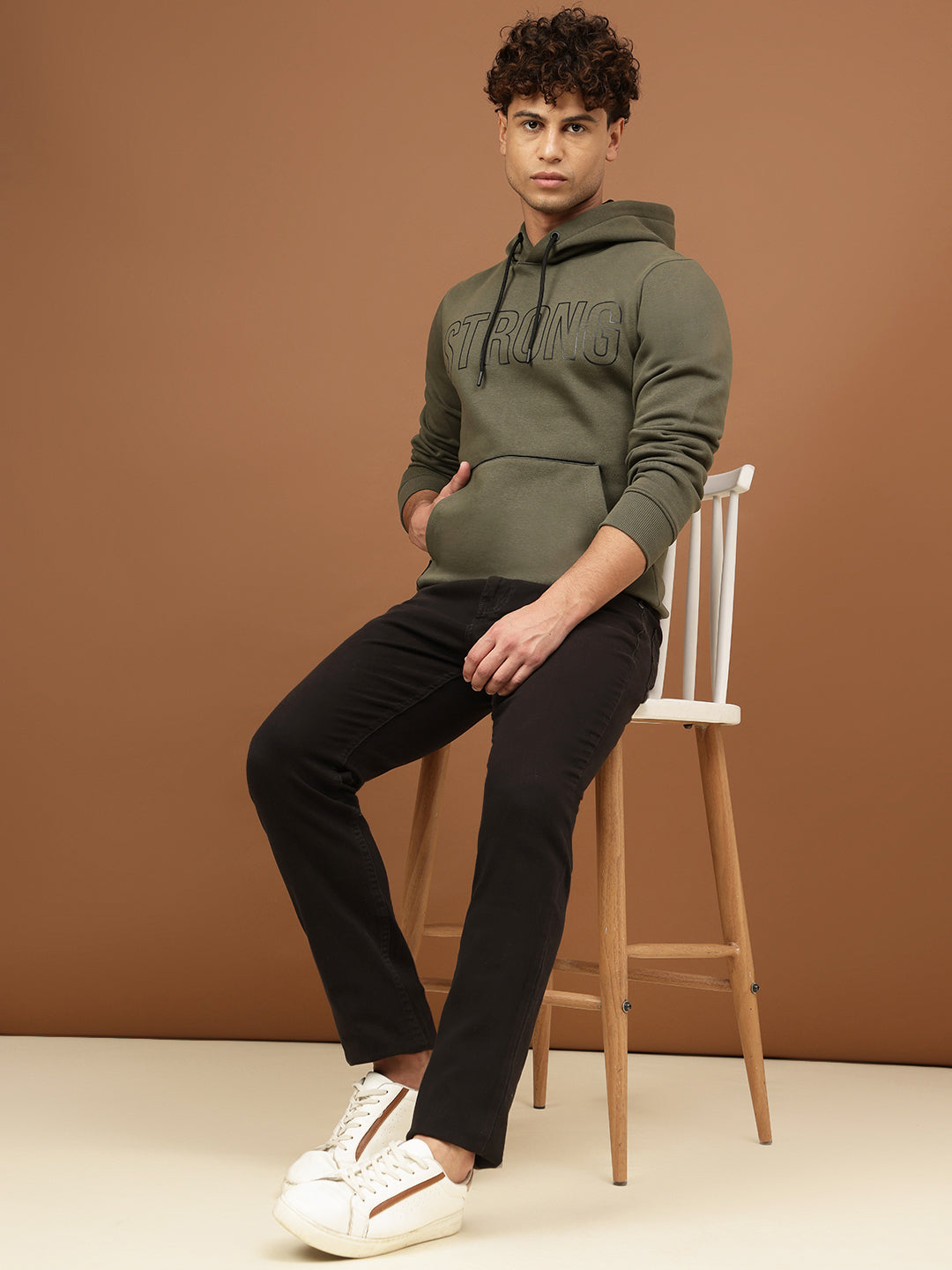 Richlook Men Olive Hoodie