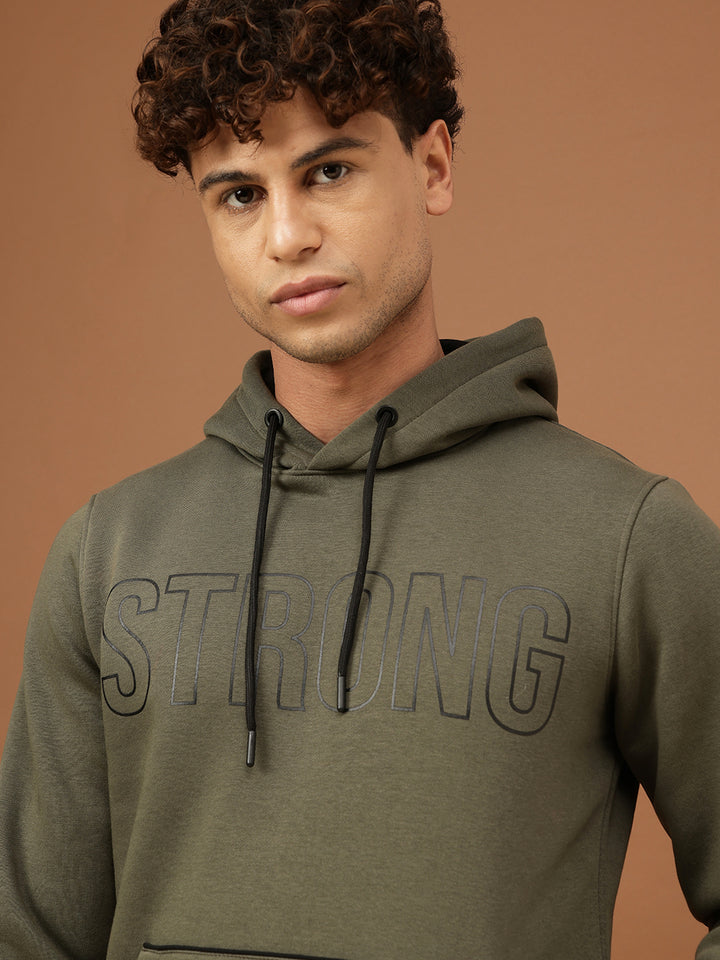 Richlook Men Olive Hoodie