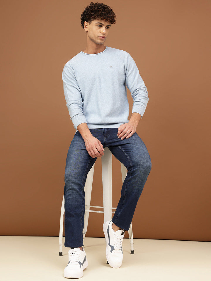 men-crew-neck-mã©lange-sweater-sw-0006-sky-melange-m