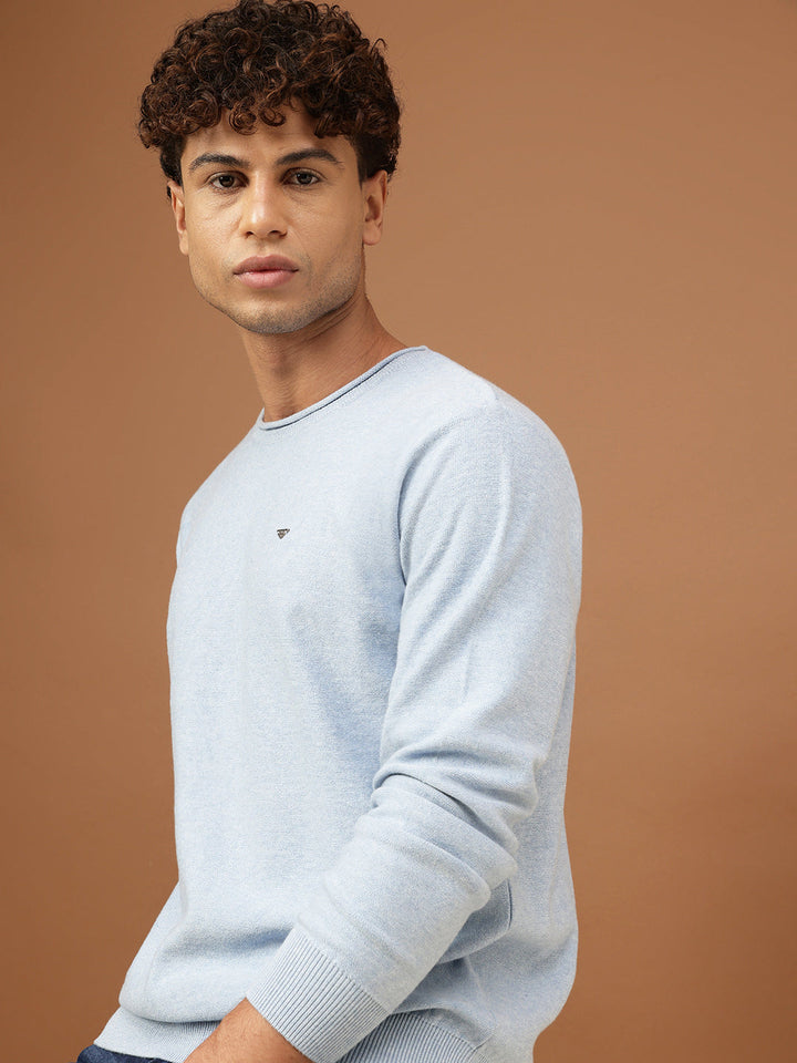 men-crew-neck-mã©lange-sweater-sw-0006-sky-melange-m