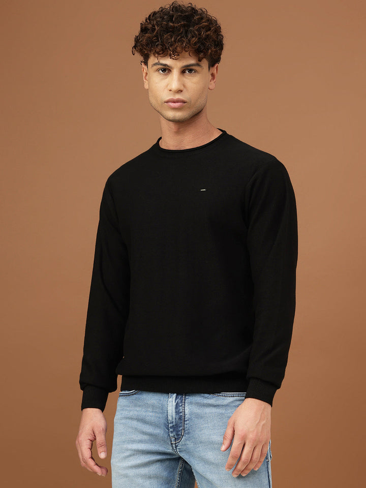 men-solid-round-neck-sweater-sw-0007-black