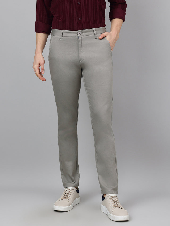 Men Casual Grey Chinos Trouser