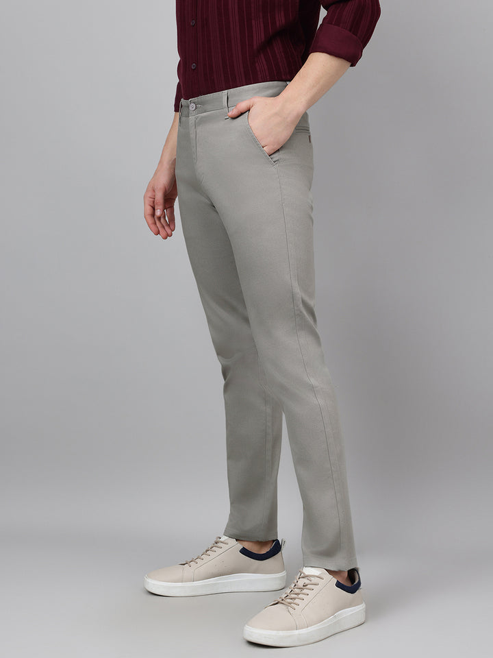 Men Casual Grey Chinos Trouser