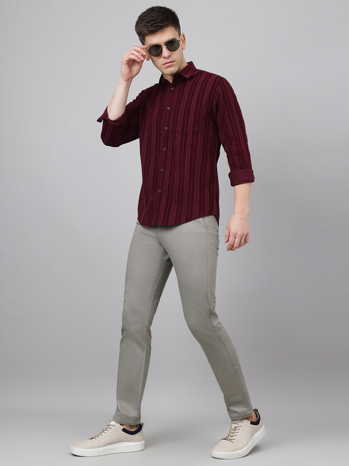 Men Casual Grey Chinos Trouser