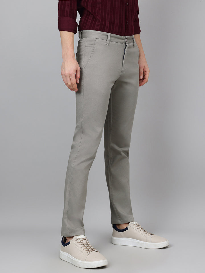 Men Casual Grey Chinos Trouser