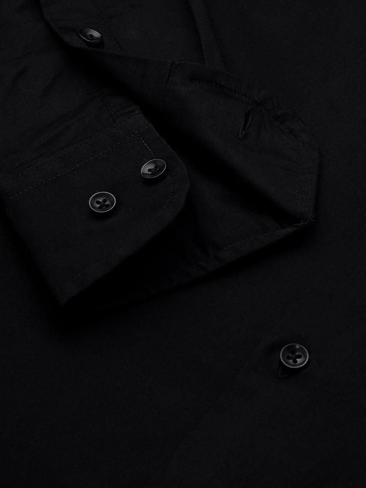Men Black Cotton Partywear Shirt