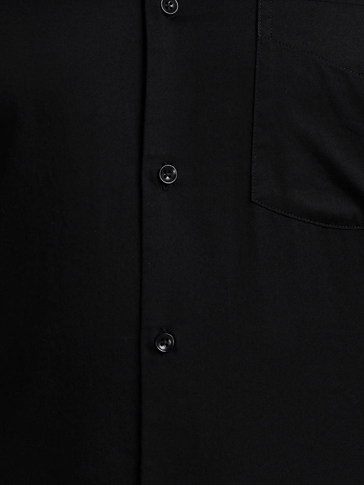Men Black Cotton Partywear Shirt