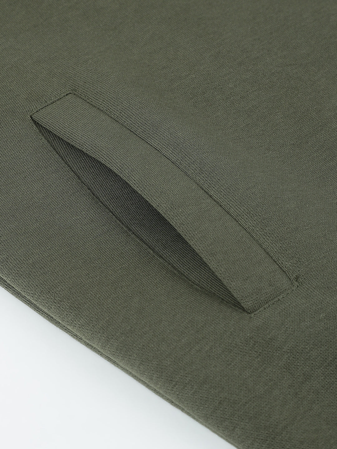 Men Olive Hooded Zipper Jacket