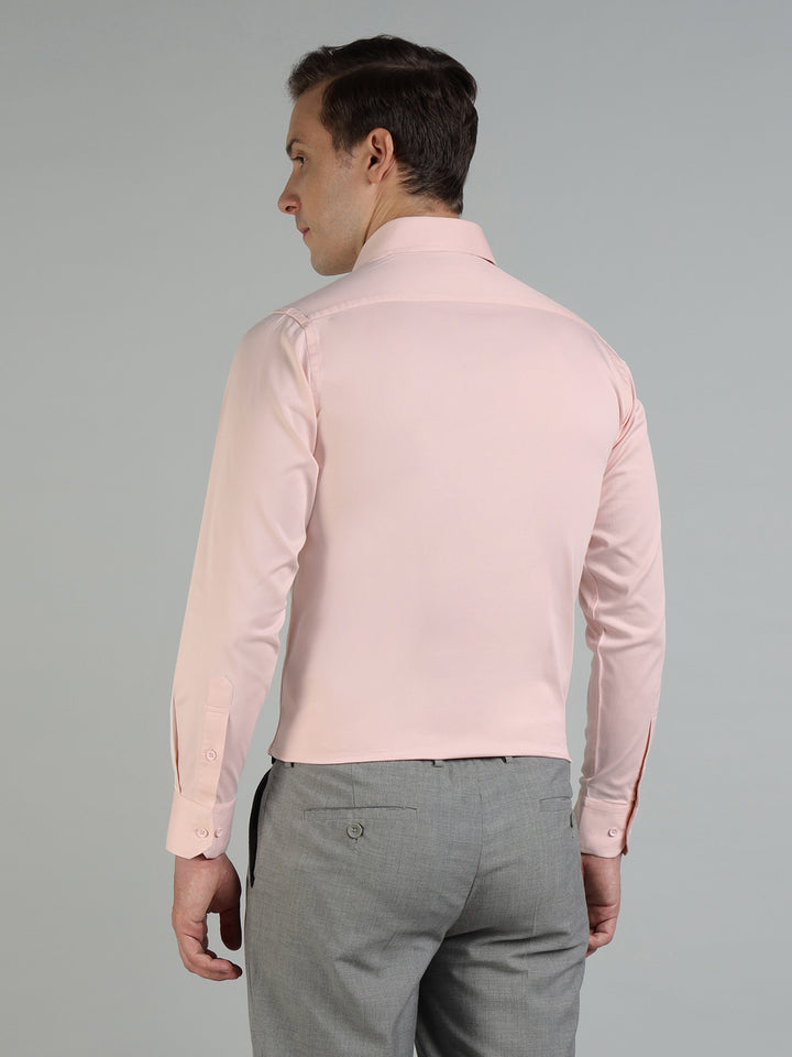 Men Pink Lycra Cotton Partywear Shirt