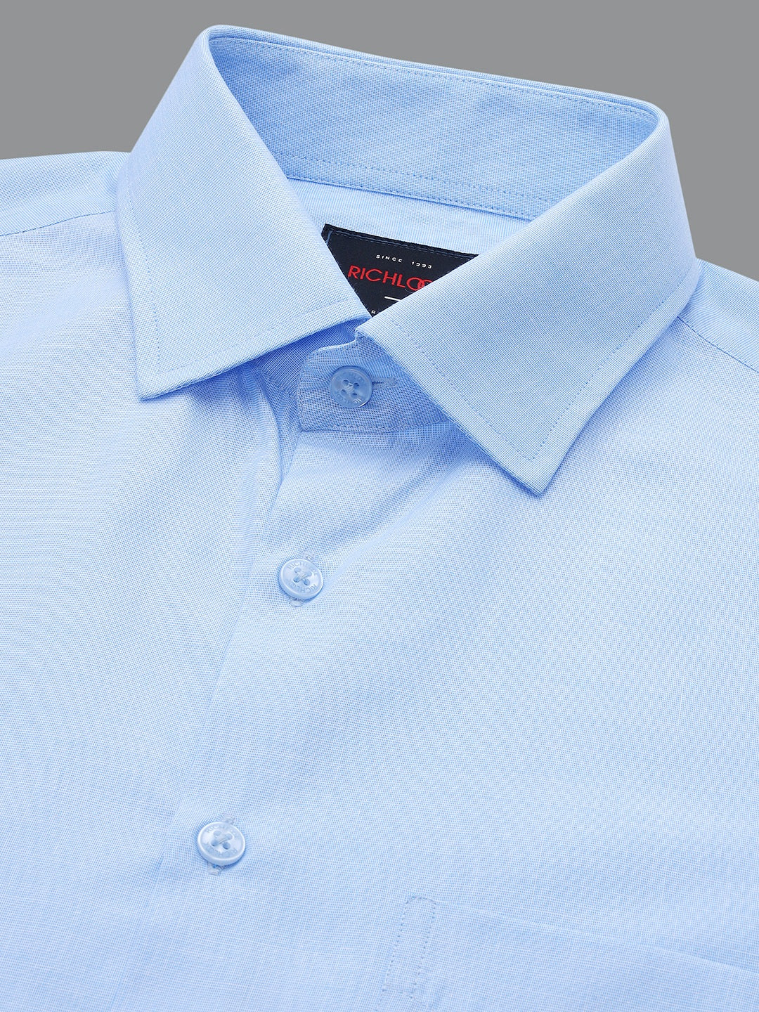 Men Blue Cotton Formal Shirt