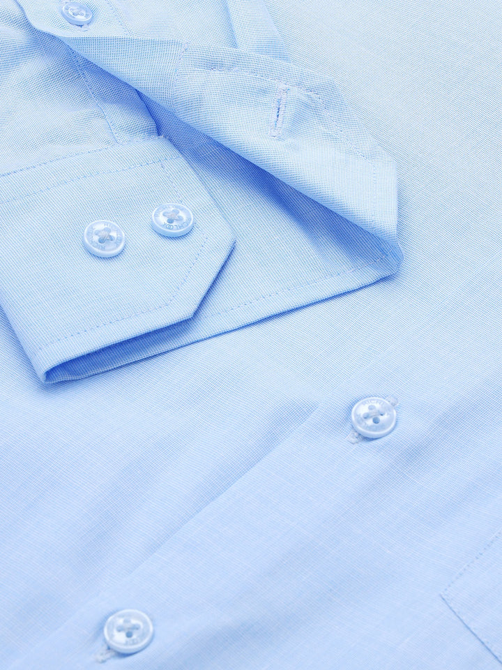 Men Blue Cotton Formal Shirt