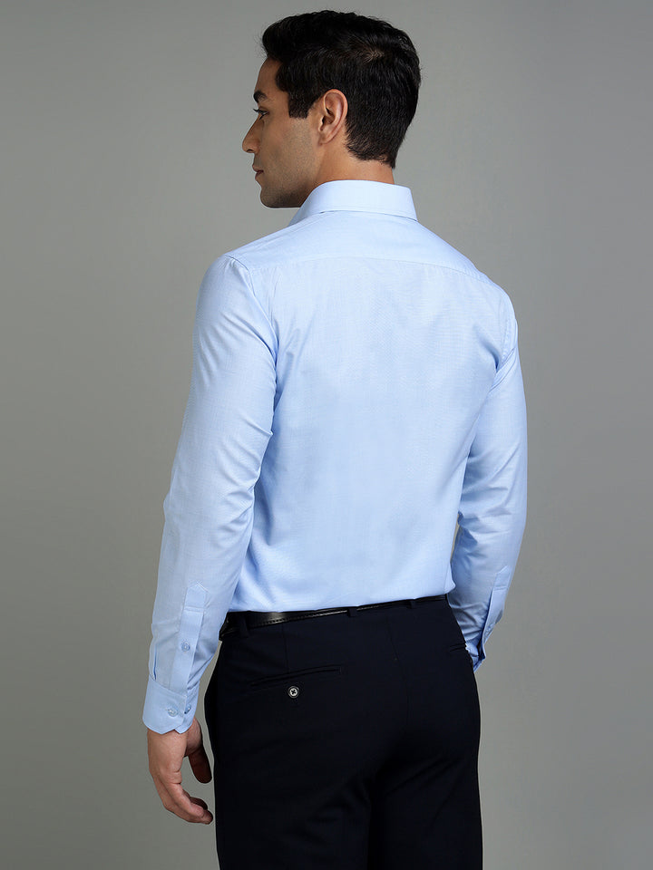 Men Blue Cotton Formal Shirt