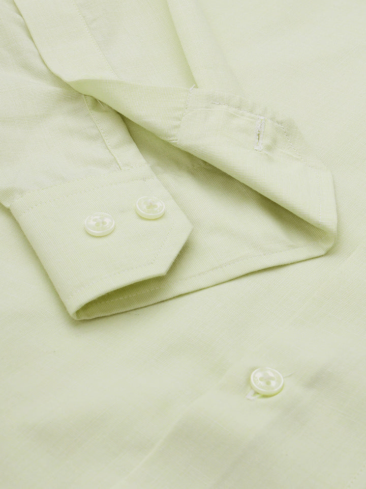 Men Lime Green Cotton Formal Shirt