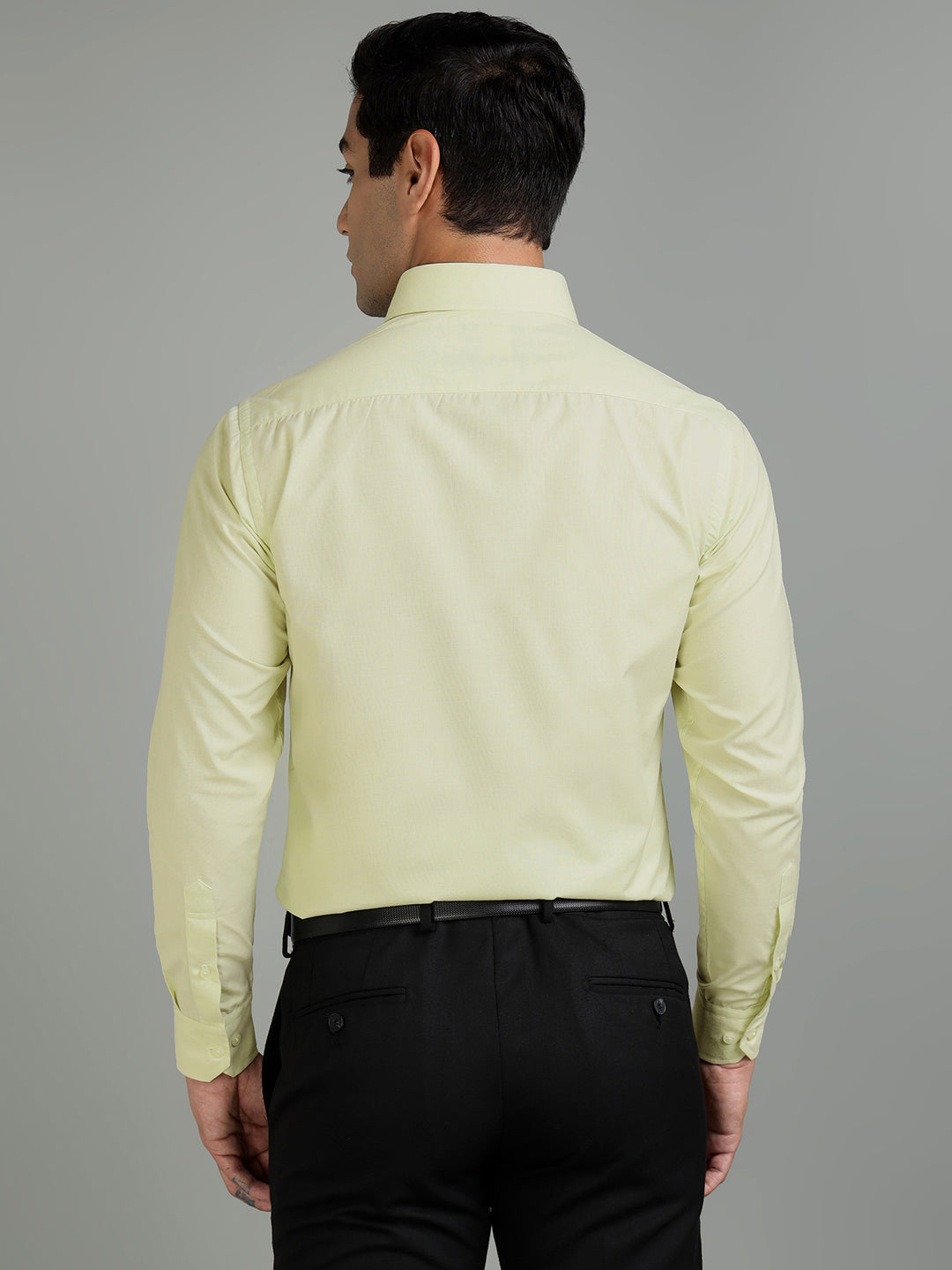 Men Lime Green Cotton Formal Shirt
