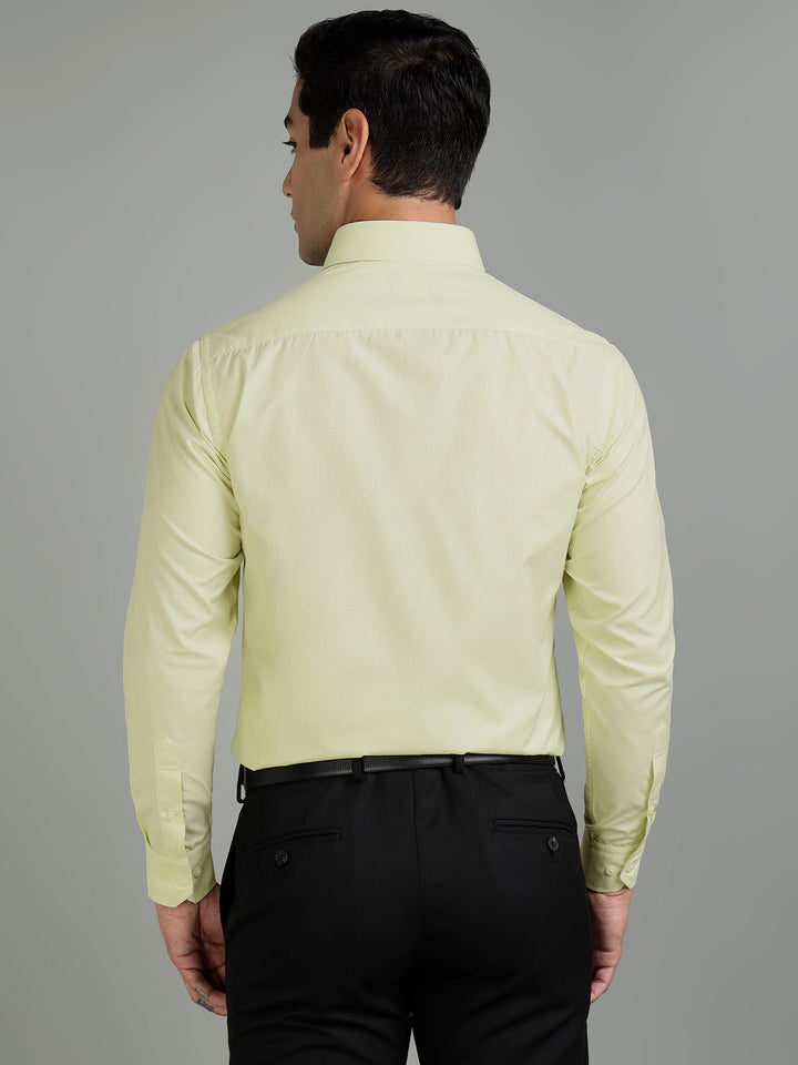 Men Lime Green Cotton Formal Shirt