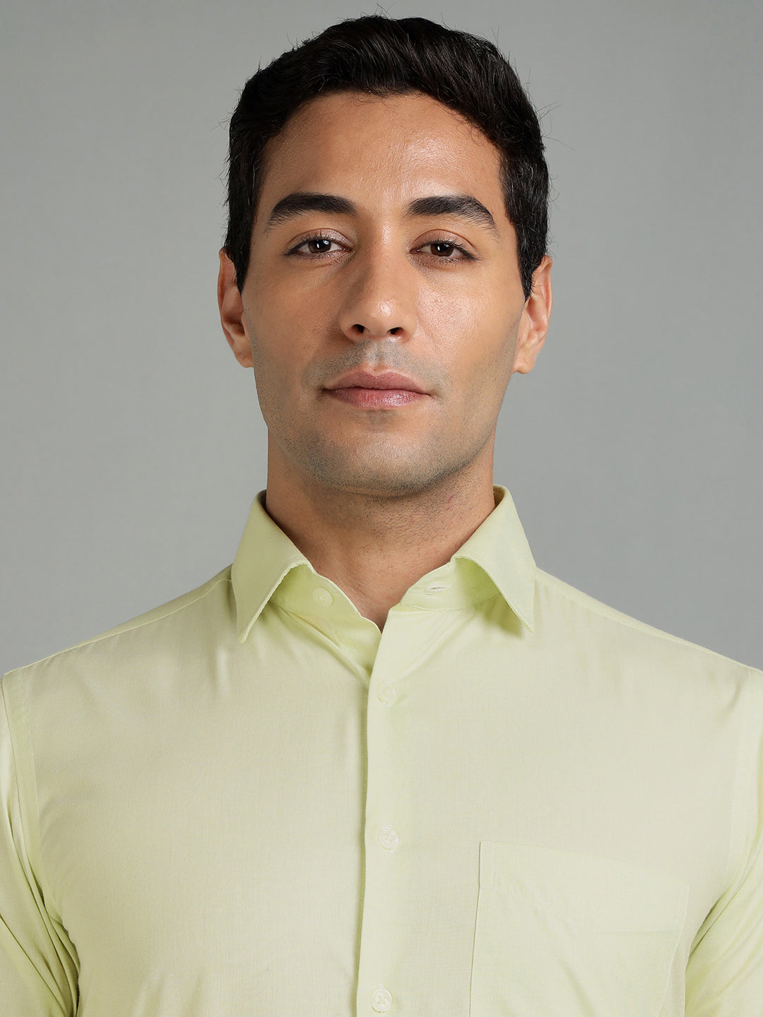Men Lime Green Cotton Formal Shirt