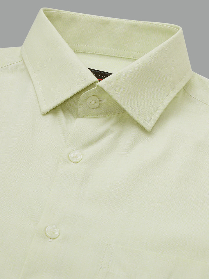 Men Lime Green Cotton Formal Shirt