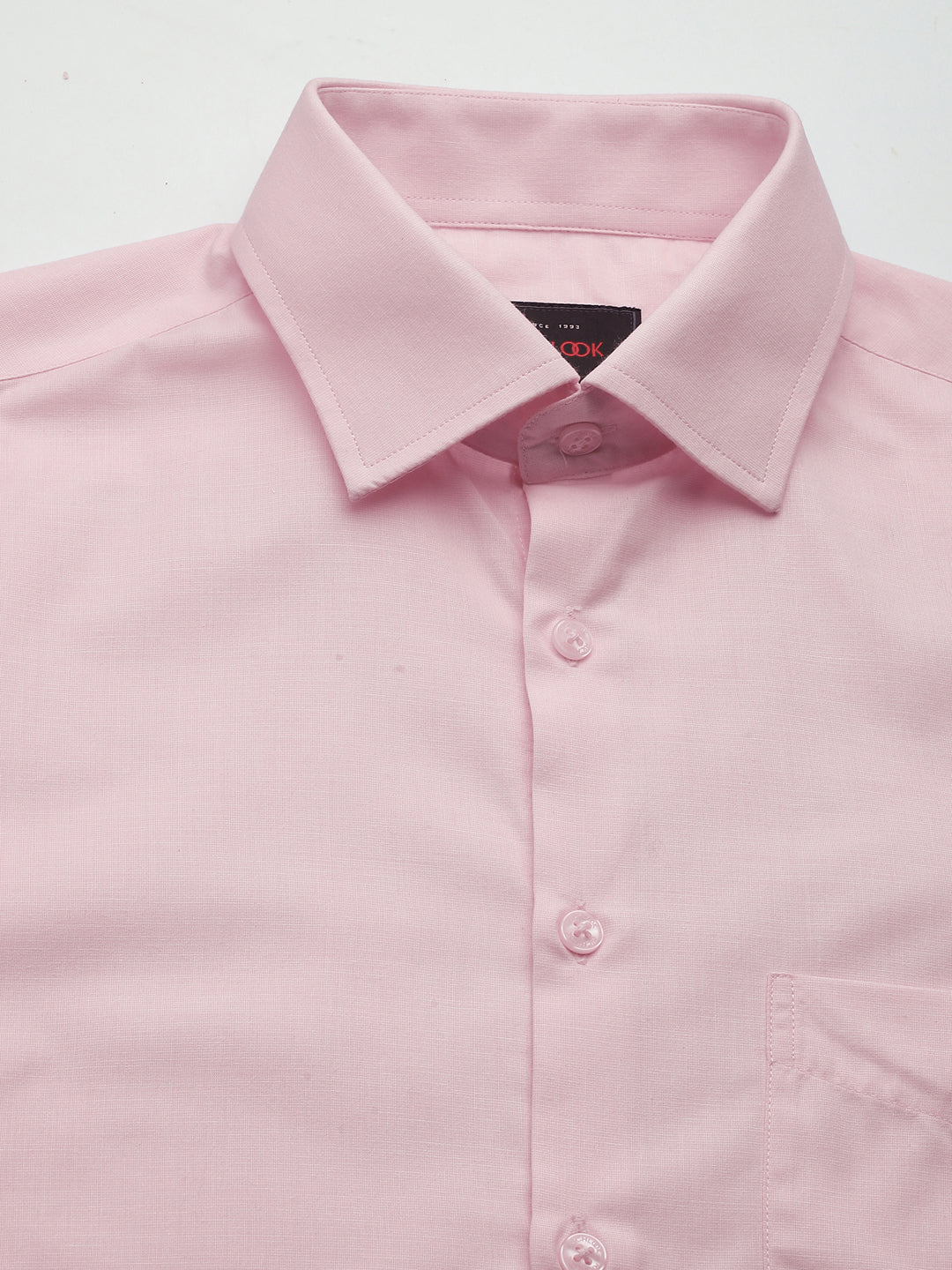 Men Pink Cotton Formal Shirt