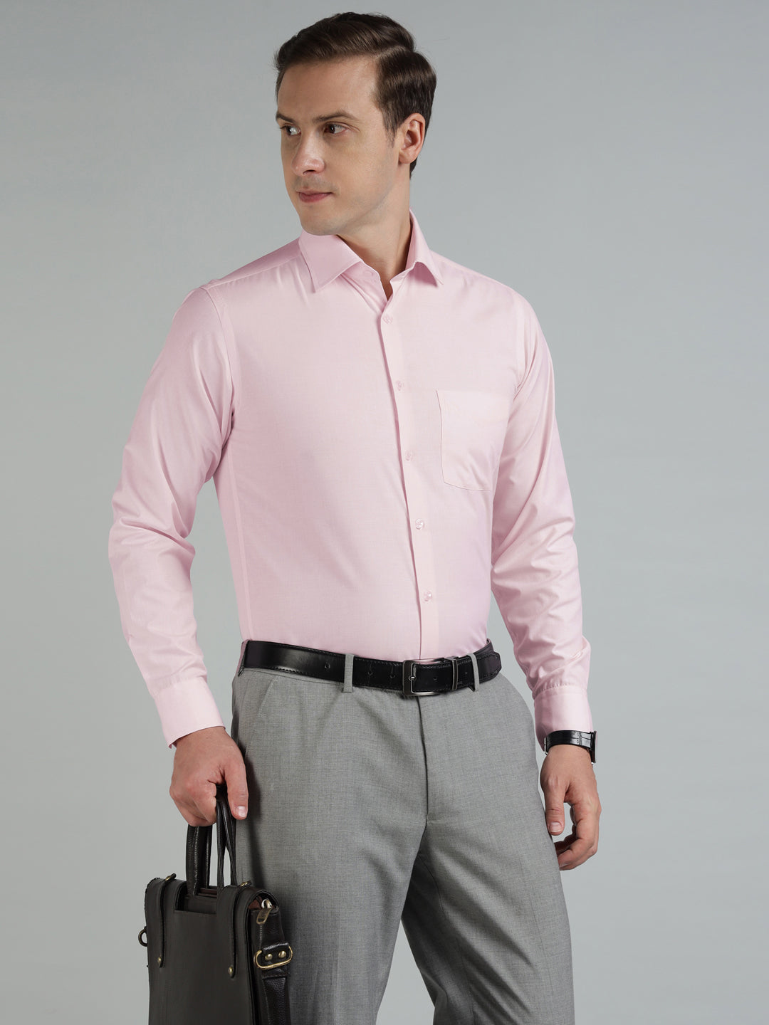 Men Pink Cotton Formal Shirt