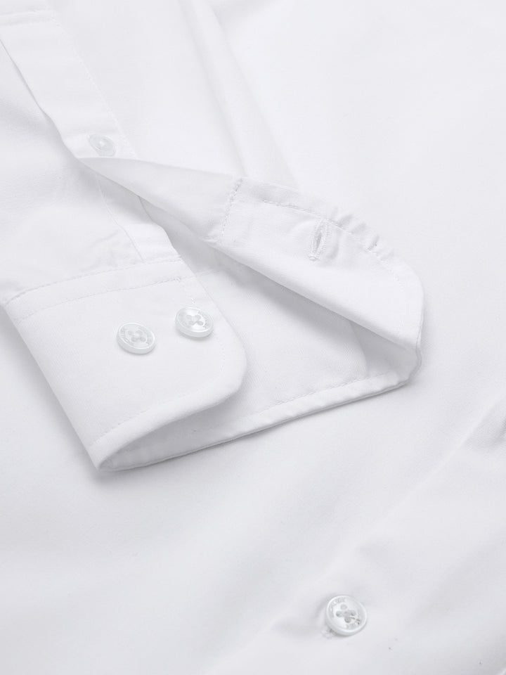 Men White Cotton Formal Shirt