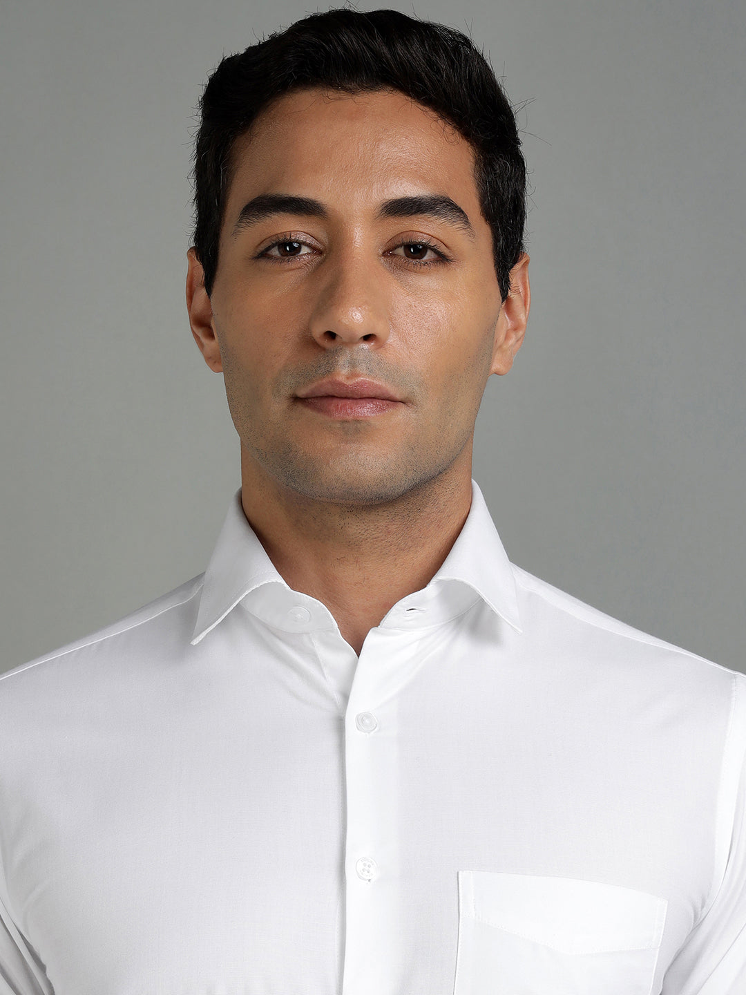 Men White Cotton Formal Shirt