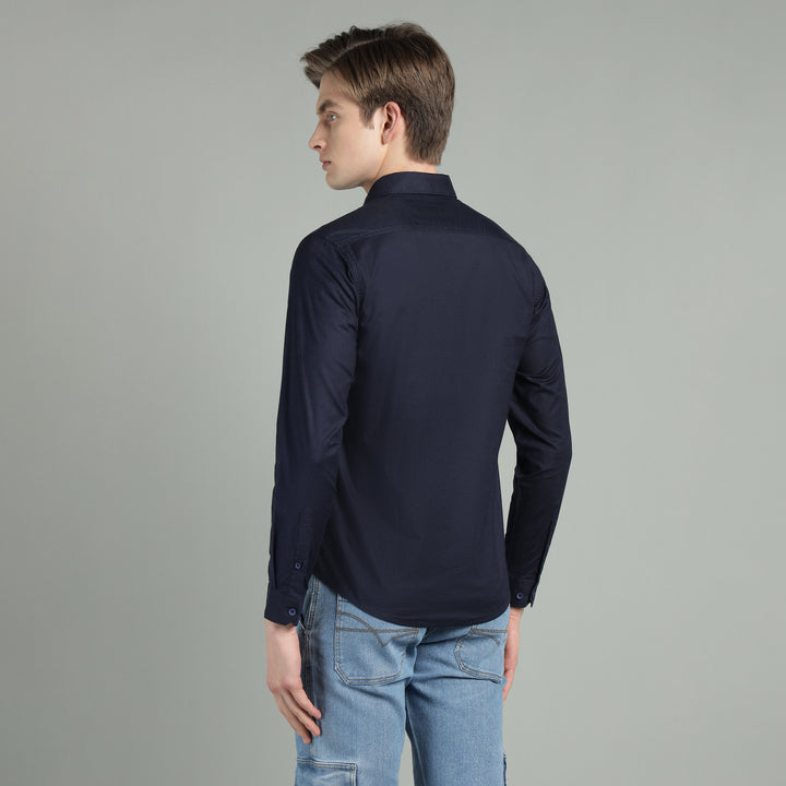 Men’s Solid Color Stretchable Casual Shirt