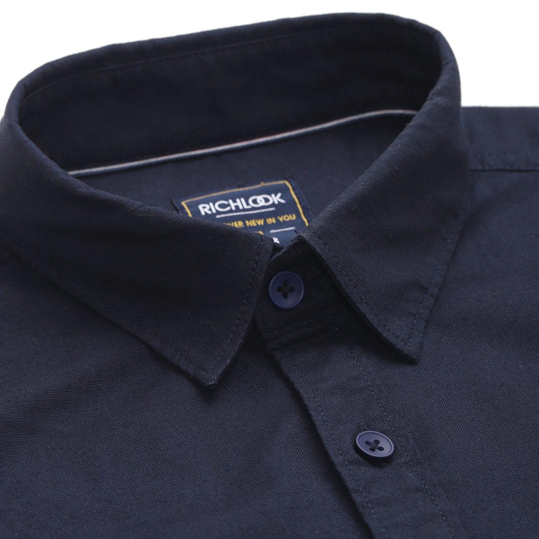 Men’s Solid Color Stretchable Casual Shirt