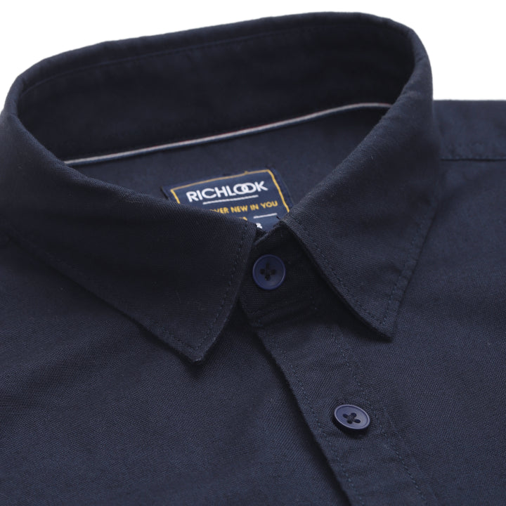 Men’s Solid Color Stretchable Casual Shirt