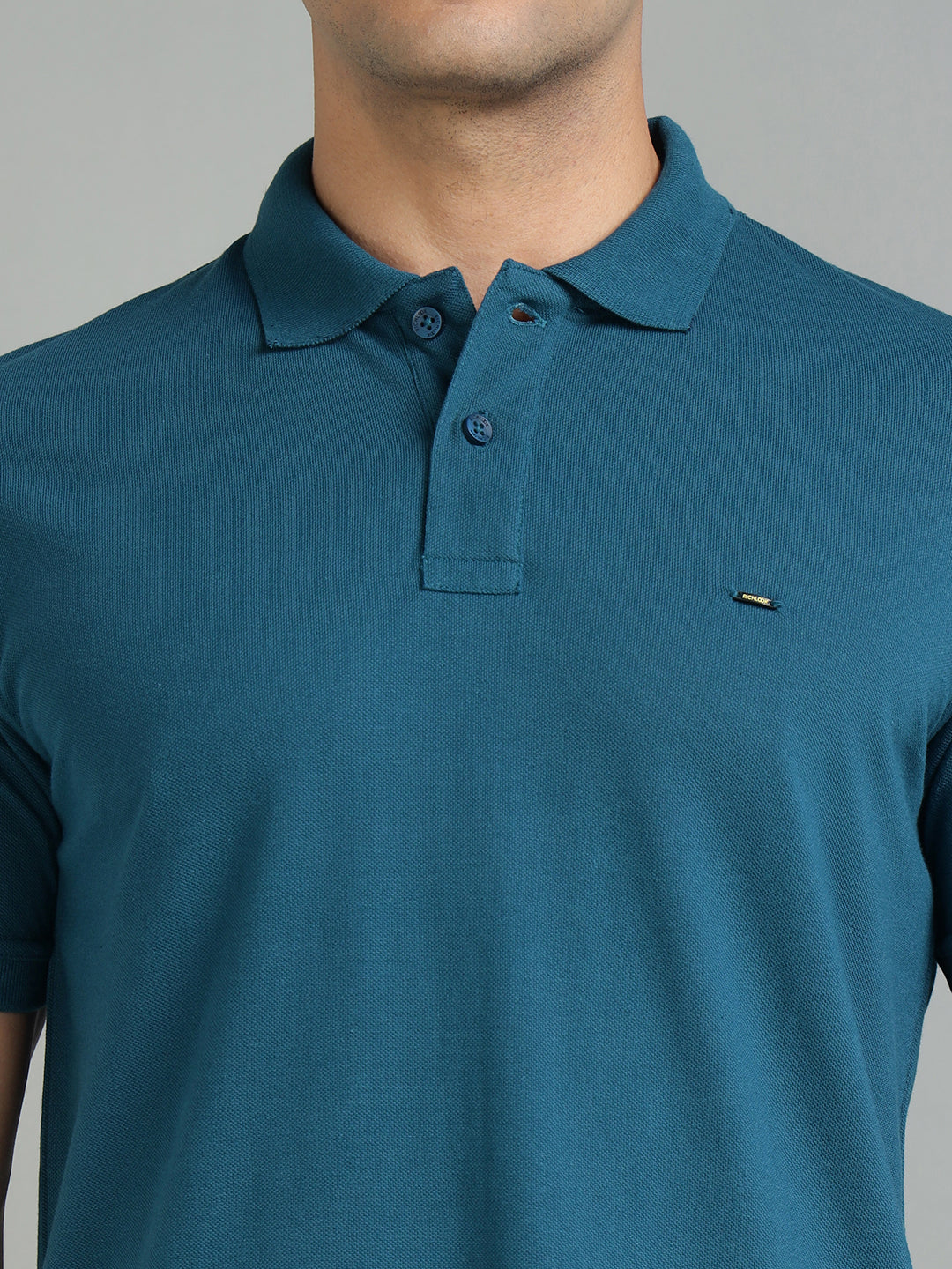 Men Teal Polo T-Shirt