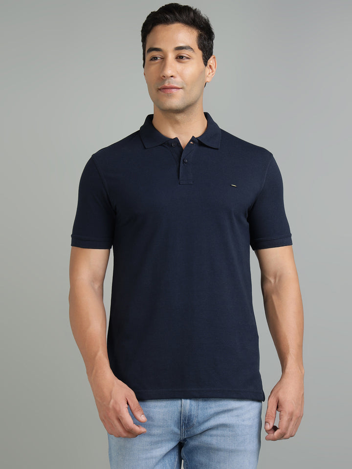 Men Navy Polo T-Shirt