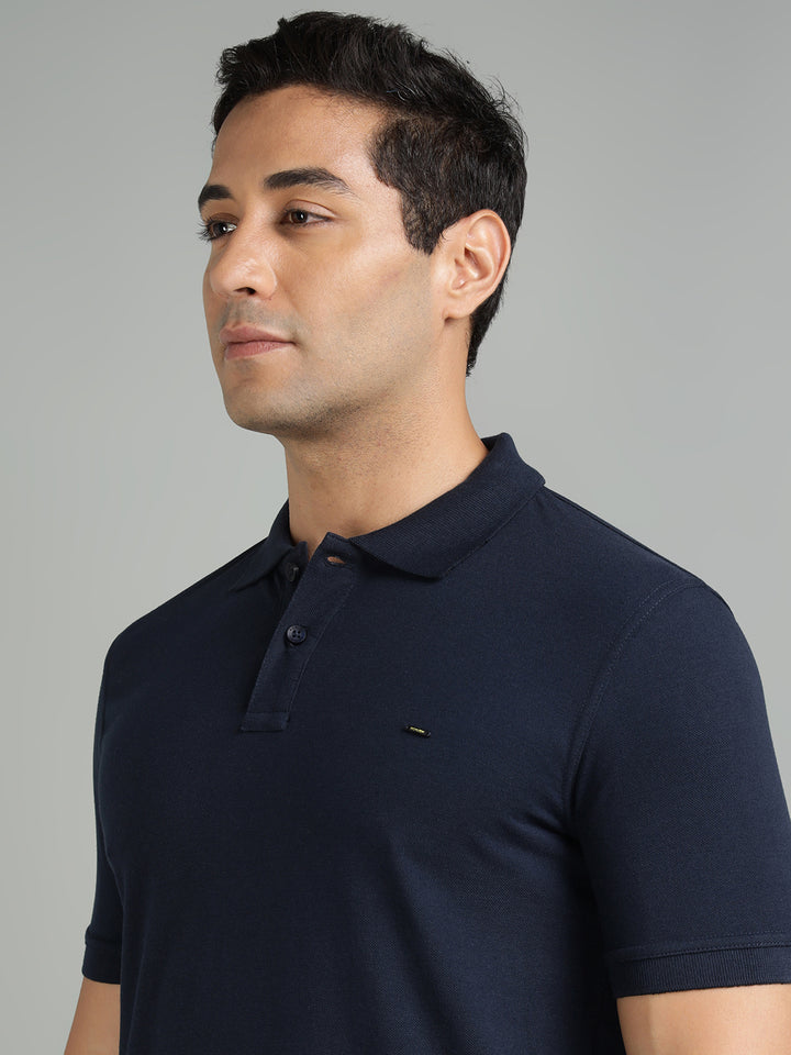 Men Navy Polo T-Shirt