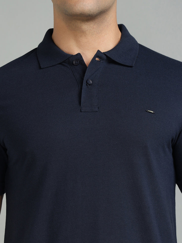 Men Navy Polo T-Shirt