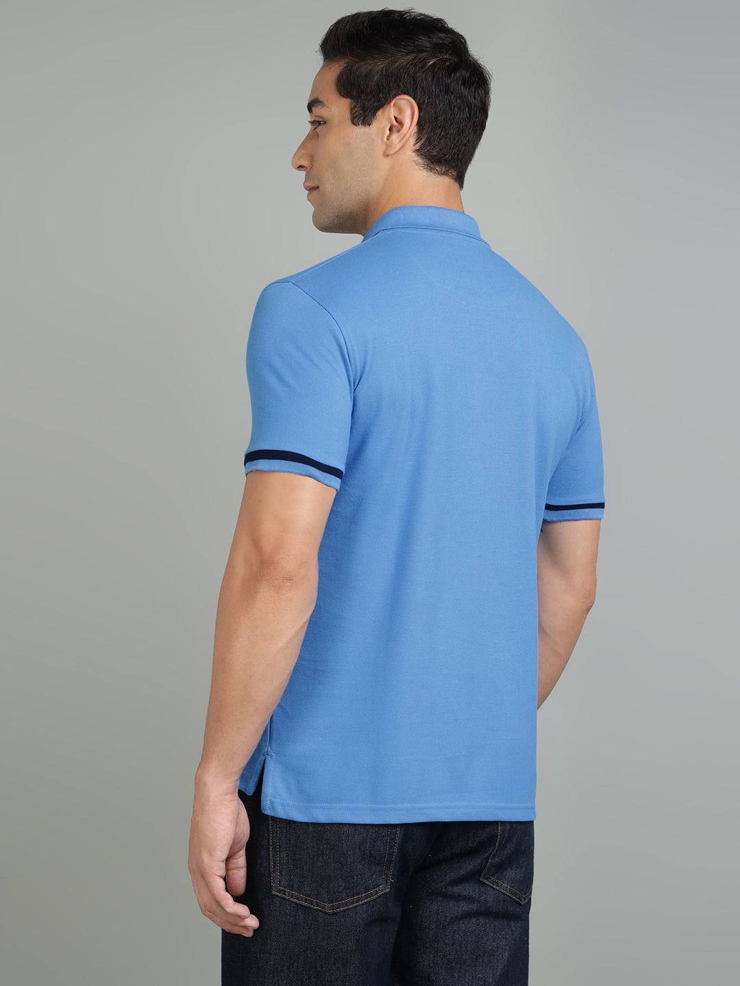 Men Sky Blue Polo T-Shirt
