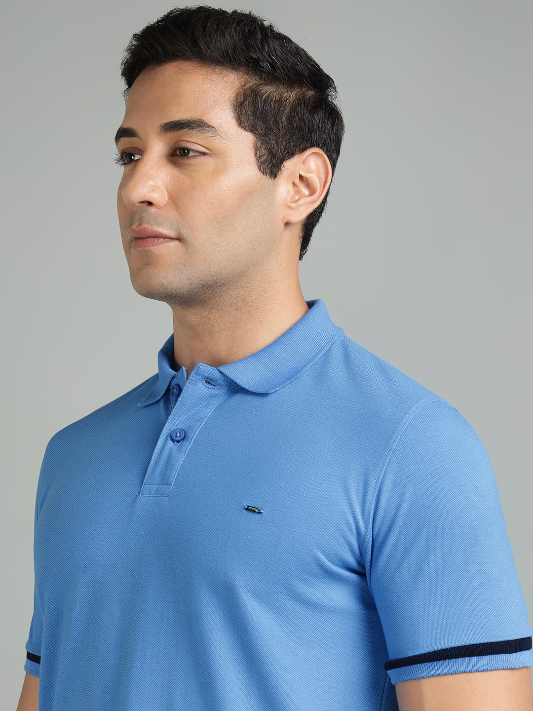 Men Sky Blue Polo T-Shirt