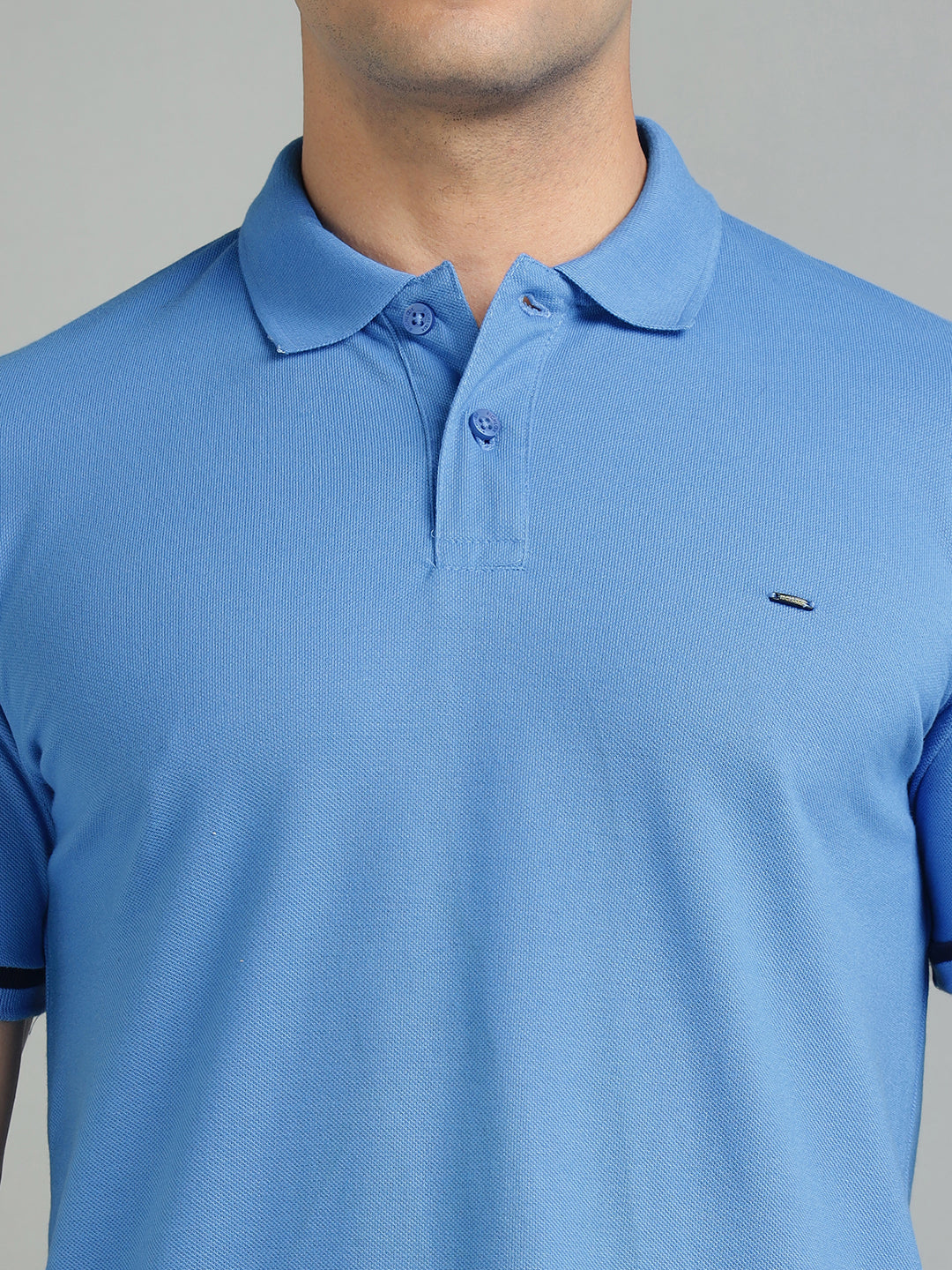 Men Sky Blue Polo T-Shirt