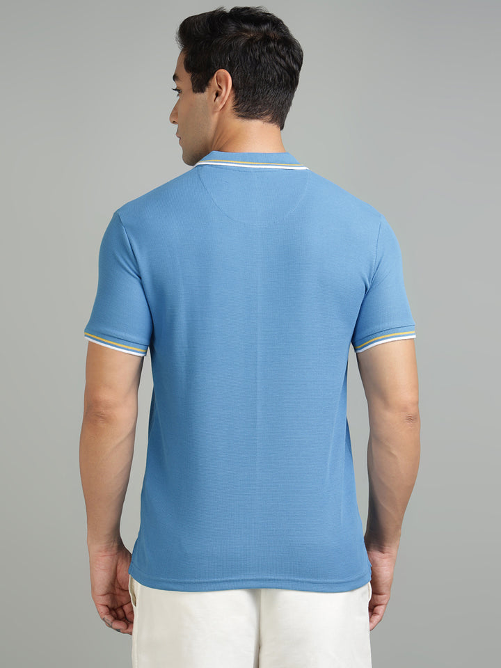 Men Sky Blue Polo T-Shirt